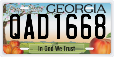 GA license plate QAD1668