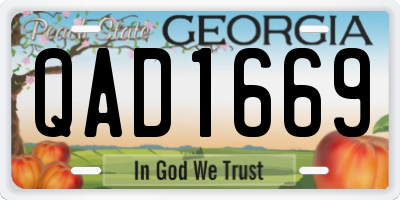 GA license plate QAD1669