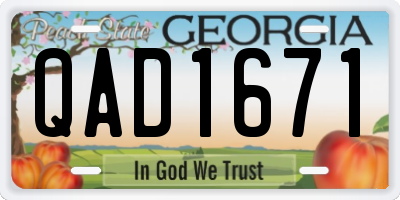 GA license plate QAD1671