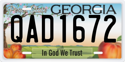 GA license plate QAD1672