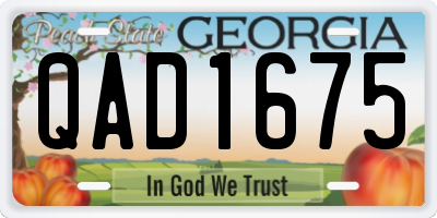 GA license plate QAD1675