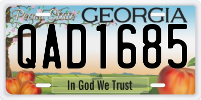 GA license plate QAD1685