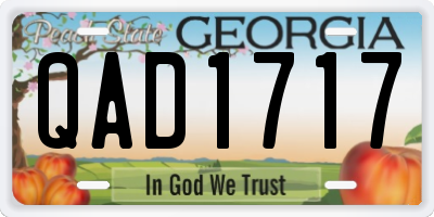 GA license plate QAD1717