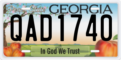 GA license plate QAD1740