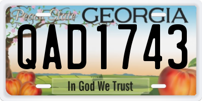 GA license plate QAD1743