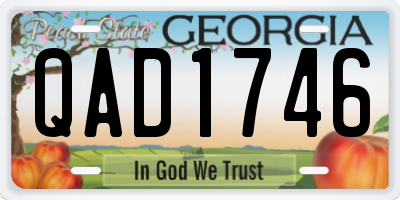 GA license plate QAD1746