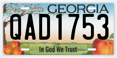 GA license plate QAD1753