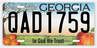 GA license plate QAD1759