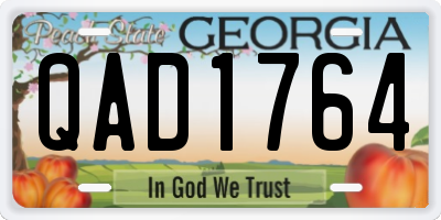 GA license plate QAD1764