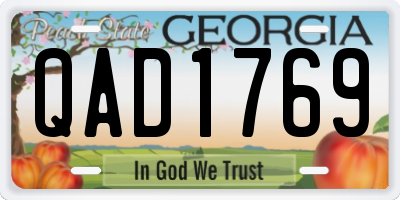 GA license plate QAD1769