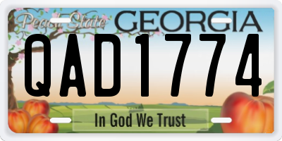 GA license plate QAD1774