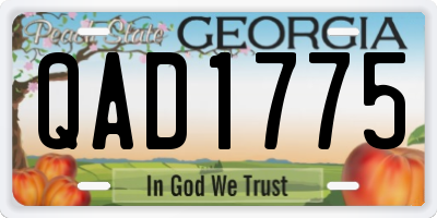 GA license plate QAD1775