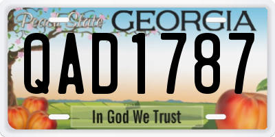GA license plate QAD1787