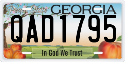 GA license plate QAD1795