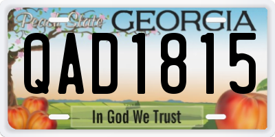 GA license plate QAD1815