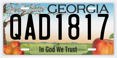 GA license plate QAD1817