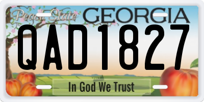 GA license plate QAD1827