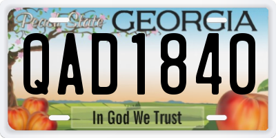 GA license plate QAD1840