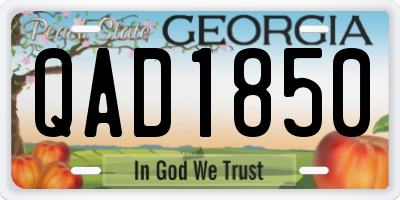 GA license plate QAD1850