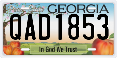 GA license plate QAD1853