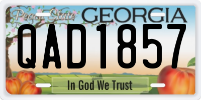 GA license plate QAD1857