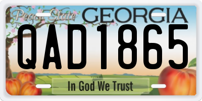 GA license plate QAD1865