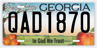 GA license plate QAD1870