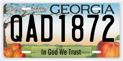 GA license plate QAD1872