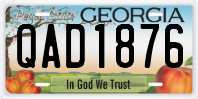 GA license plate QAD1876