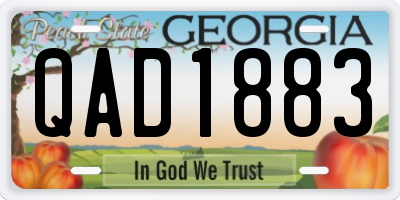 GA license plate QAD1883