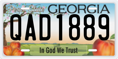 GA license plate QAD1889