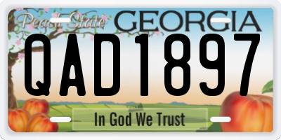 GA license plate QAD1897