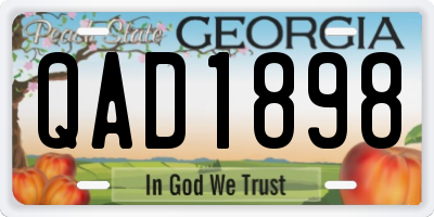 GA license plate QAD1898