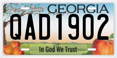 GA license plate QAD1902