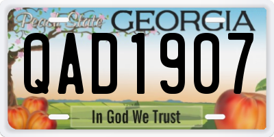 GA license plate QAD1907