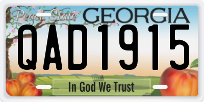 GA license plate QAD1915