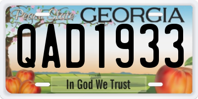 GA license plate QAD1933