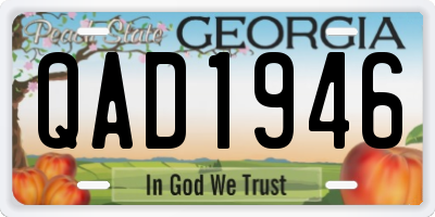 GA license plate QAD1946