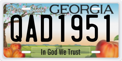 GA license plate QAD1951
