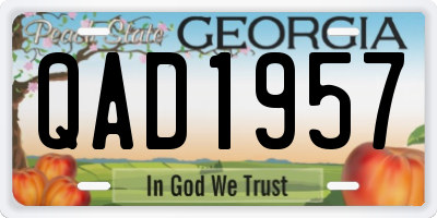 GA license plate QAD1957