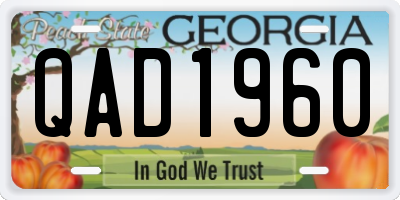 GA license plate QAD1960