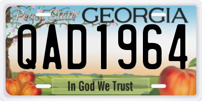 GA license plate QAD1964
