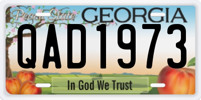GA license plate QAD1973