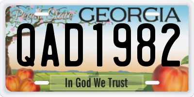 GA license plate QAD1982