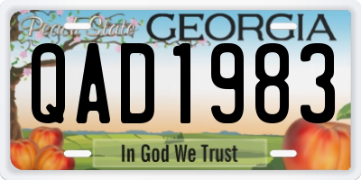 GA license plate QAD1983