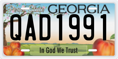 GA license plate QAD1991