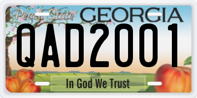 GA license plate QAD2001