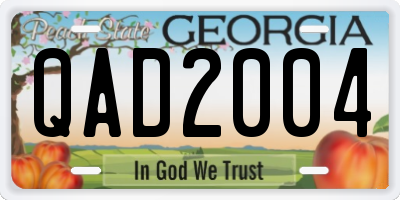 GA license plate QAD2004