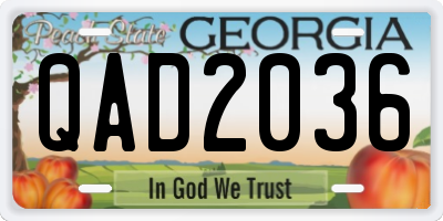 GA license plate QAD2036
