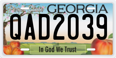 GA license plate QAD2039